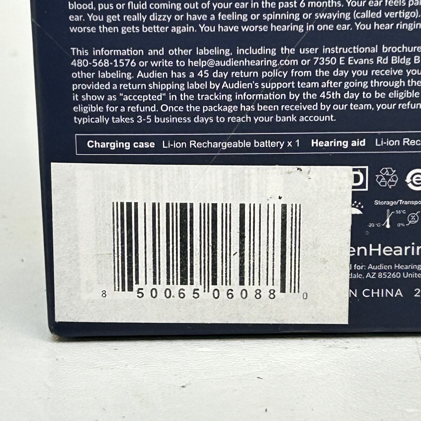 New Audien Hearing Atom X OTC Hearing Aids Touchscreen Case Bluetooth