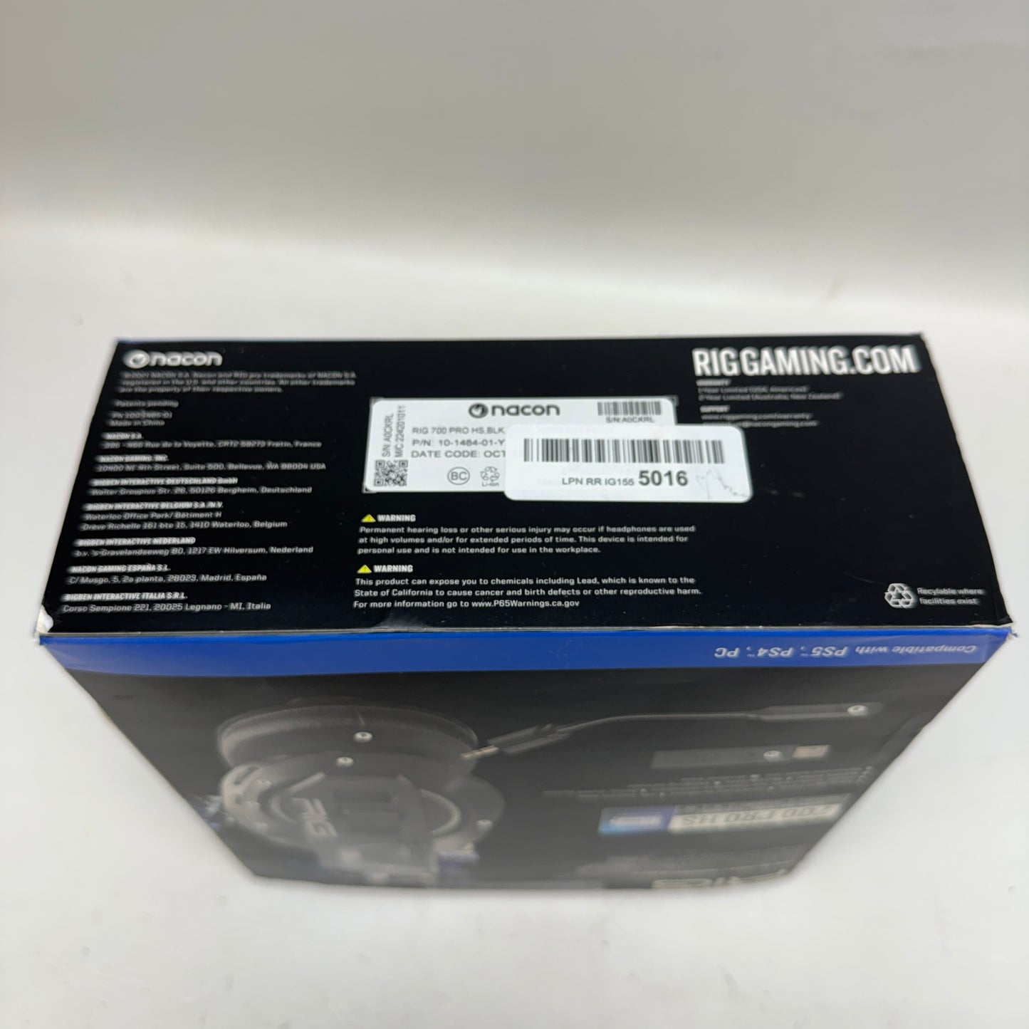 RIG 700 PRO HS Wireless Gaming Headset for PS5 PS4 PC Ultra Lightweight Black