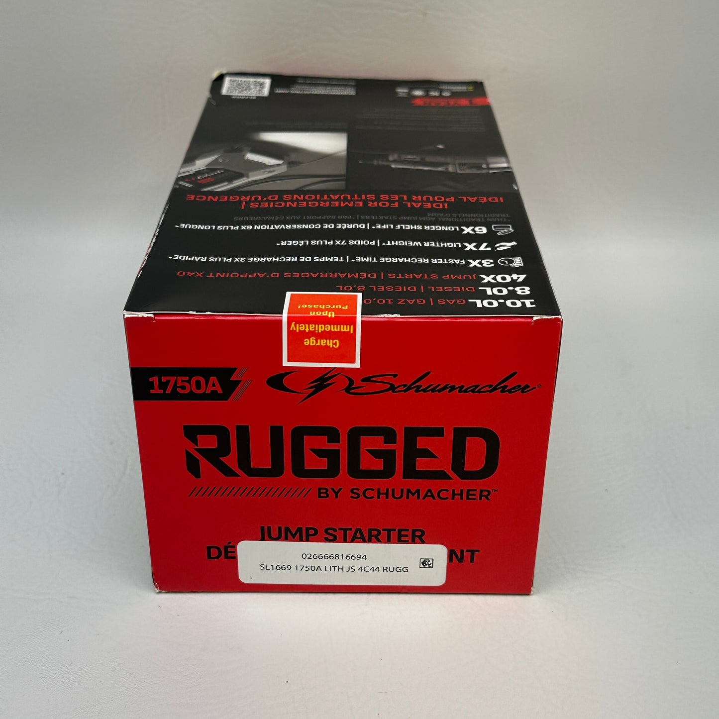 New Schumacher Electric Rugged 1750A Lithium Car Battery Jump Starter SL1669