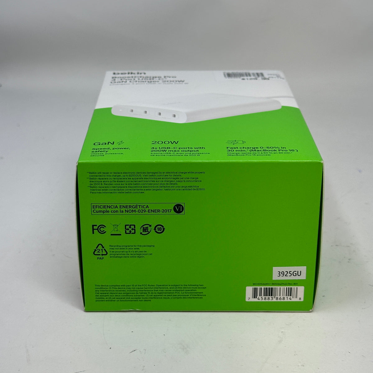 New Belkin BoostCharge Pro 4-Port USB-C GaN Charger WCH015DQWH