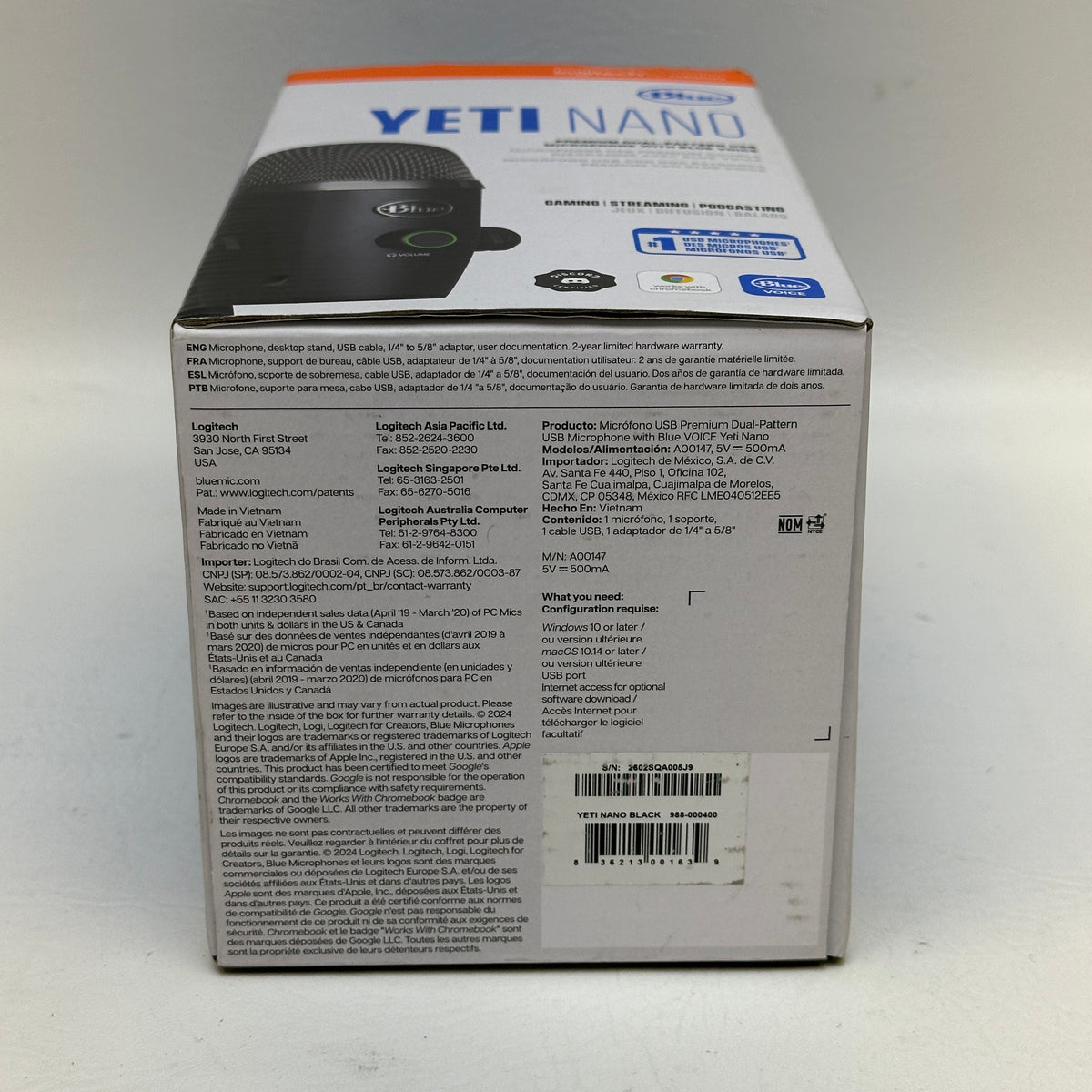 New Logitech Blue Yeti Nano Multi-Patter Large Diaphragm Condenser