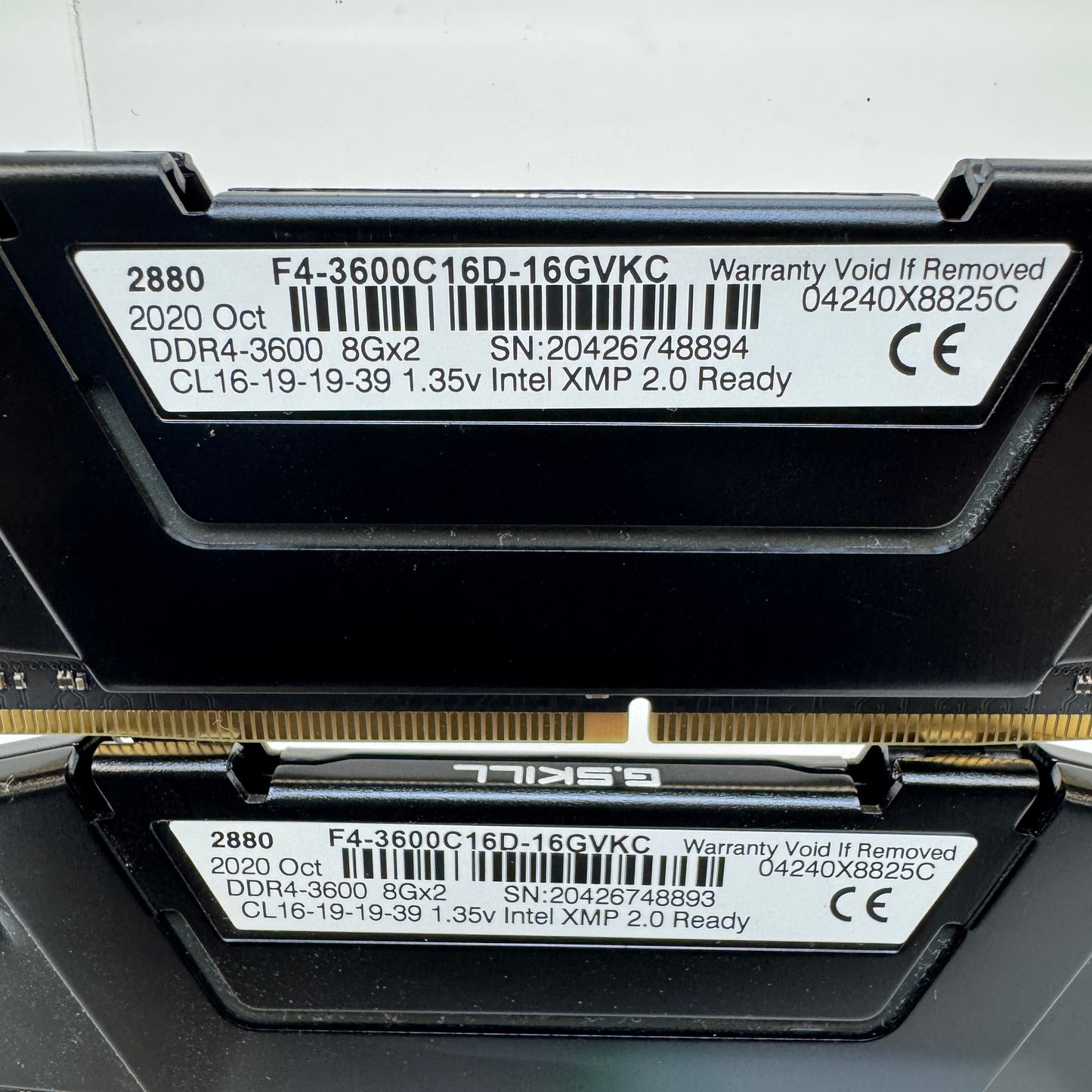 G.Skill Ripjaws V 16GB (2x8GB) RAM DDR4 3600MHz F4-3600C16D-16GVKC