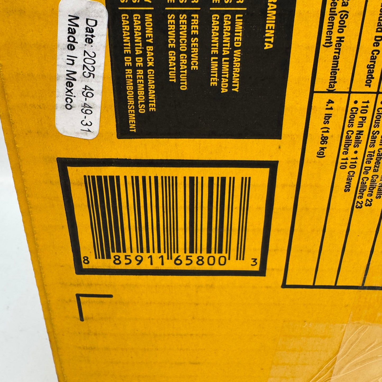 New DeWalt DCN623B 20V MAX ATOMIC Brushless 23 Ga Pin Nailer Cordless