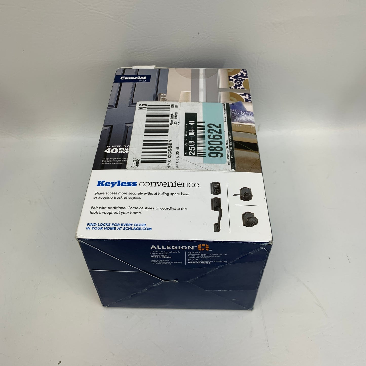 New Schlage BE365 V CAM 716 Camelot Keypad Electronic Deadbolt Aged Bronze Lock