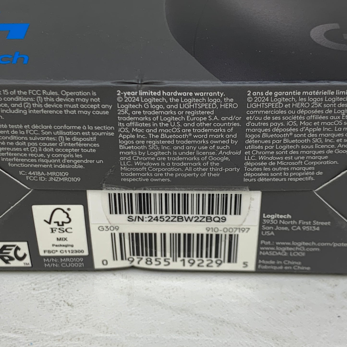 New Logitech G309 Lightspeed Wireless Gaming Mouse 910-007197