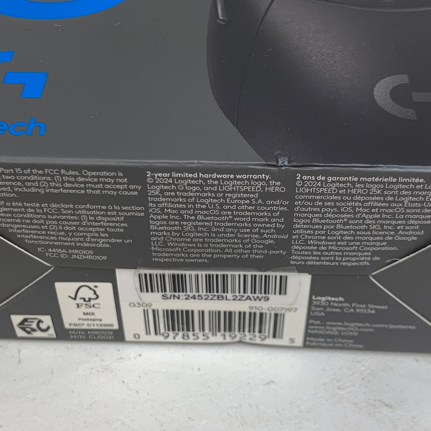 New Logitech G309 Lightspeed Wireless Mouse 910-007197