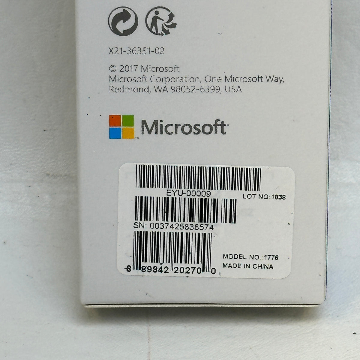 Microsoft Surface Pen 1776 Platinum EYU-00009 Digital Stylus for Surface Devices