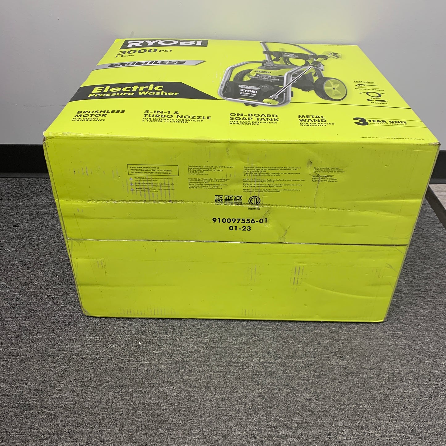 New Ryobi 3000 PSI 1.1 GPM Electric Pressure Washer RY143011