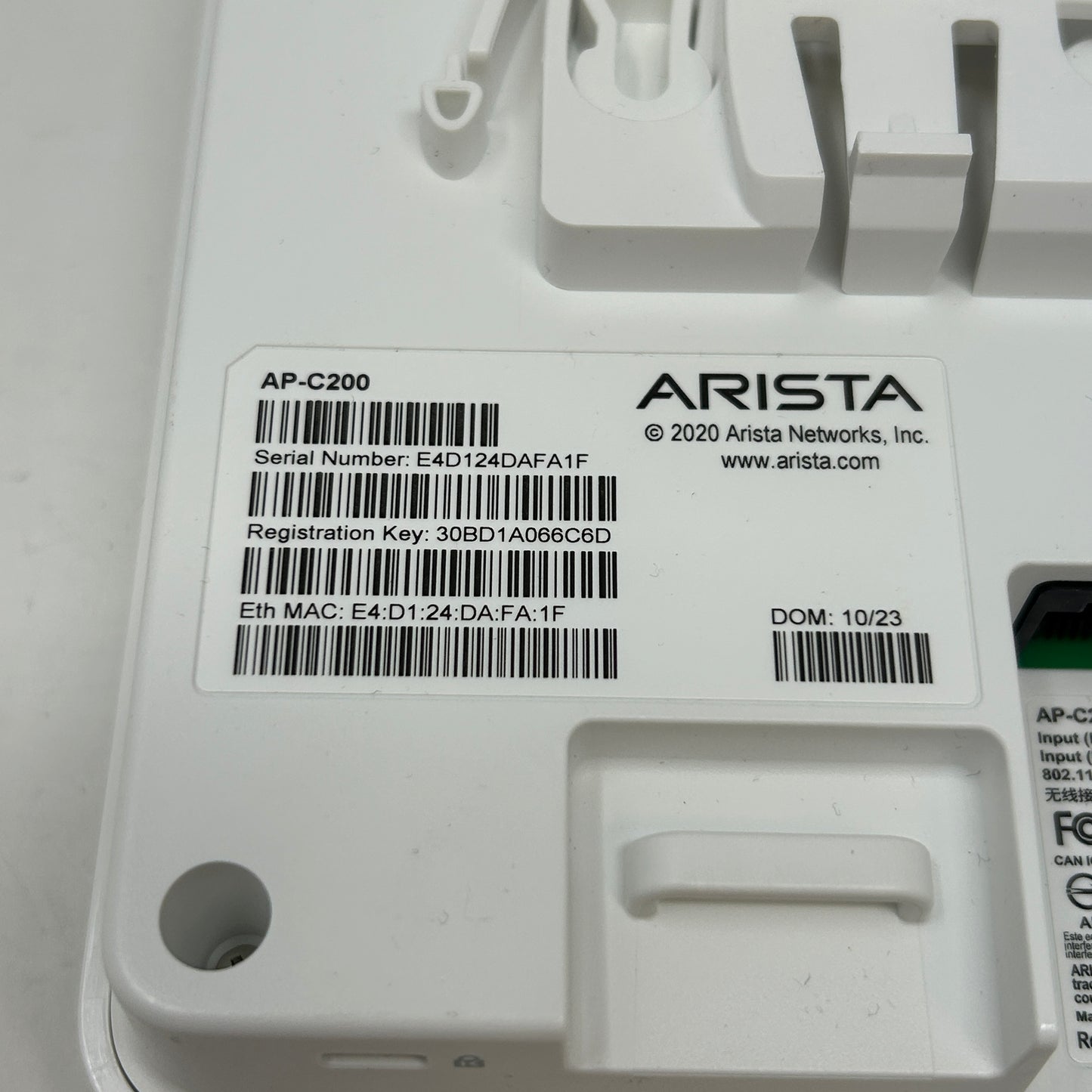Arista AP-C200P Dual-Radio 802.11az WiFi-6 Indoor Wireless Access Point