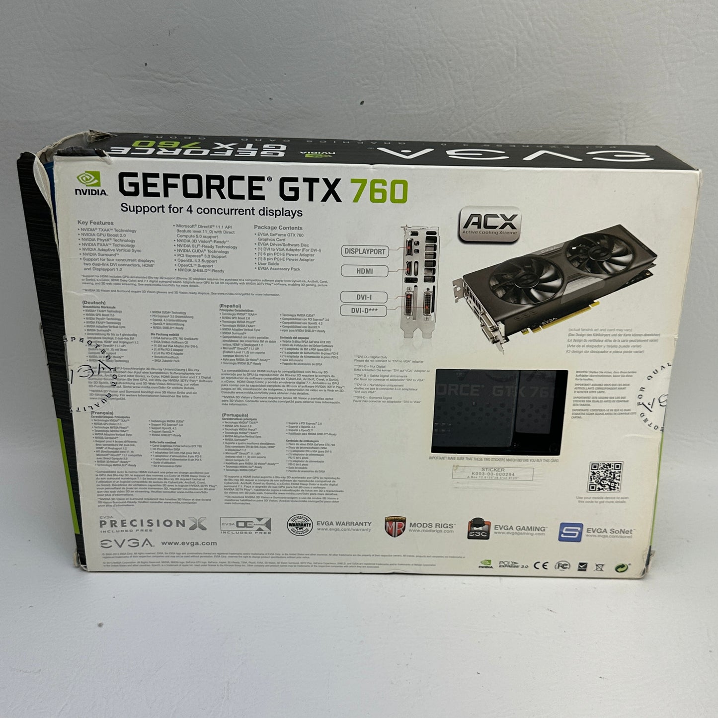 EVGA GeForce GTX 760 2GB GDDR5 Graphics Card 02G-P4-3765-KR