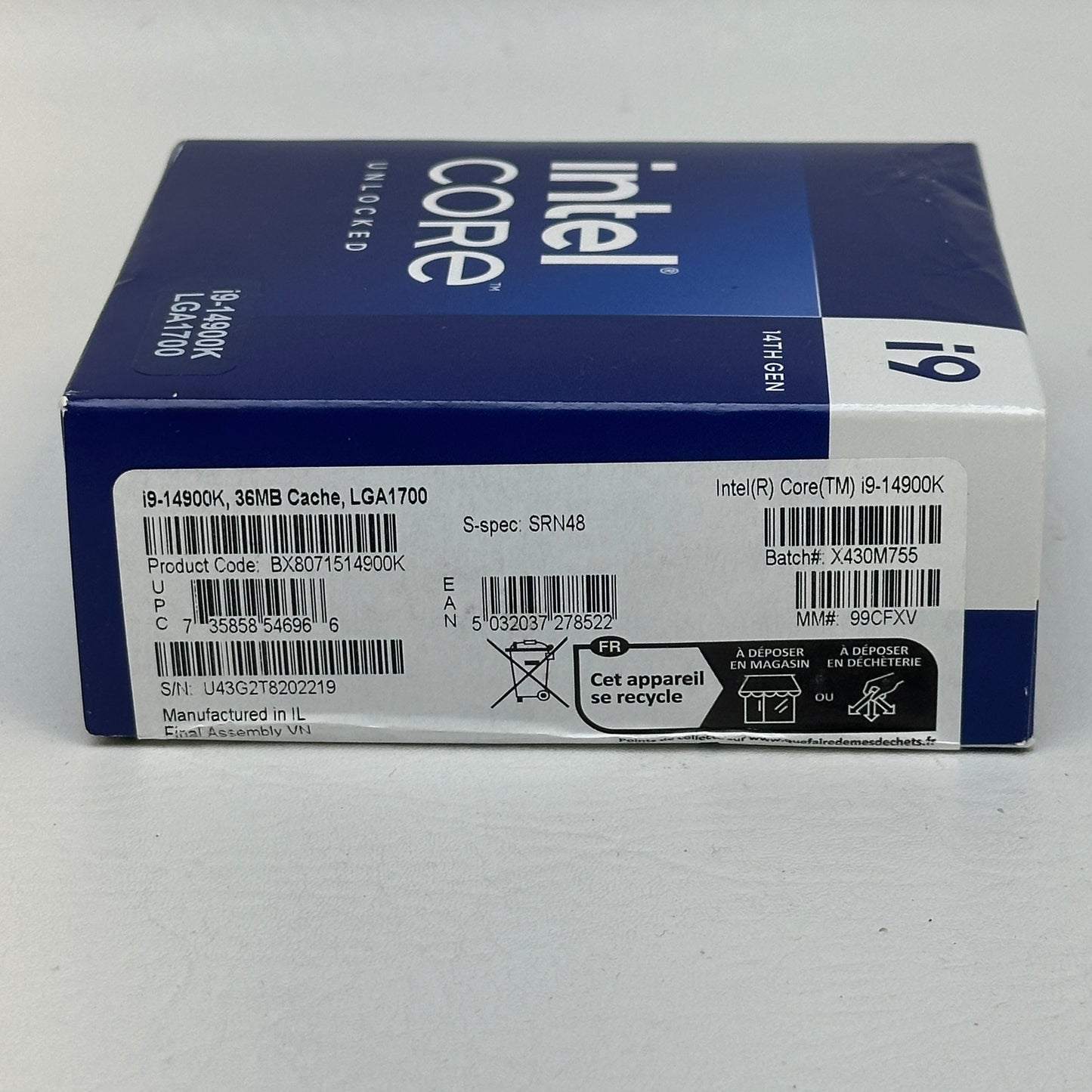 Intel i9- 14900K 6.0 GHz 24 Core BX8071514900K 32 Thread LGA 1700