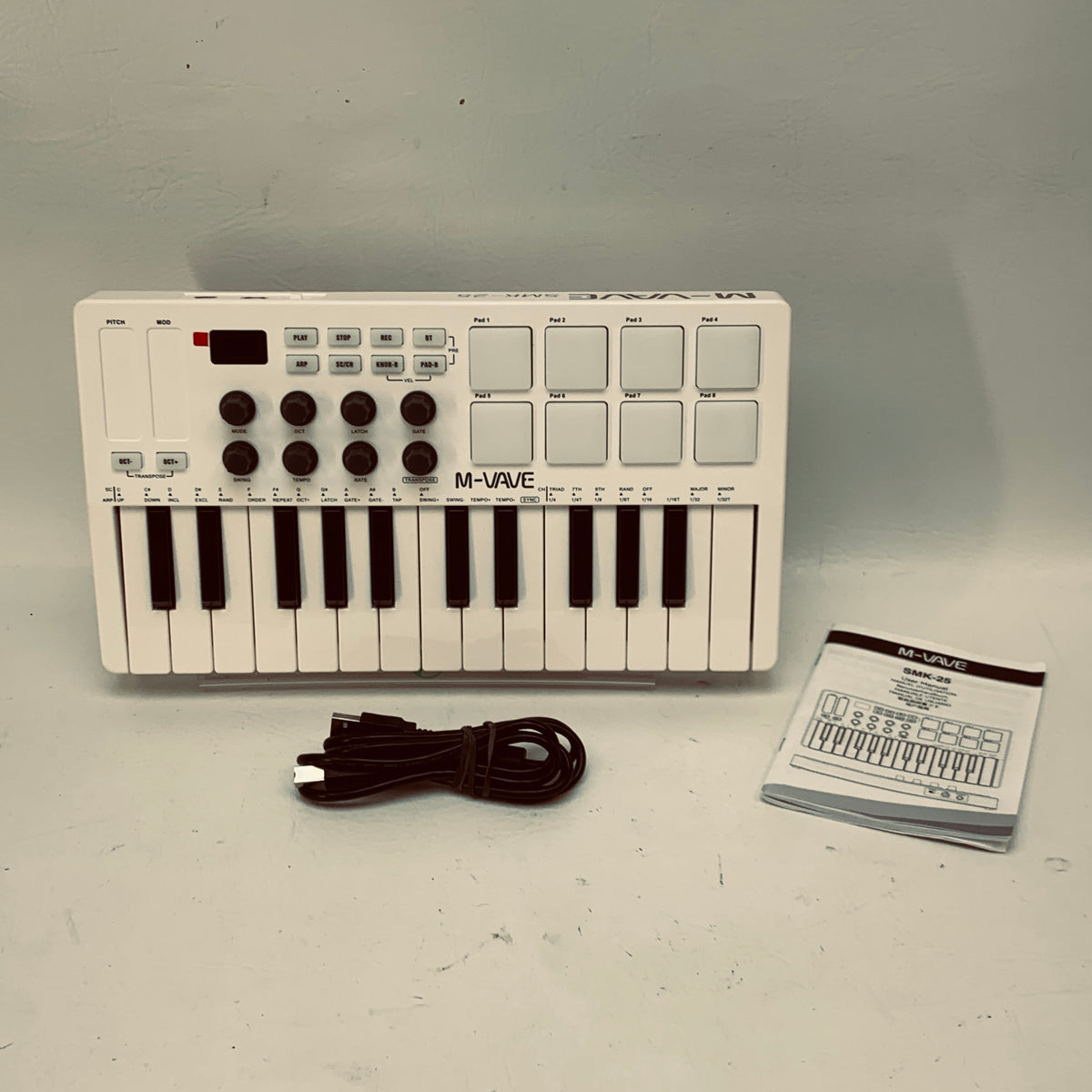 M-VAVE SMK-25 25-Key USB MIDI Keyboard Controller White