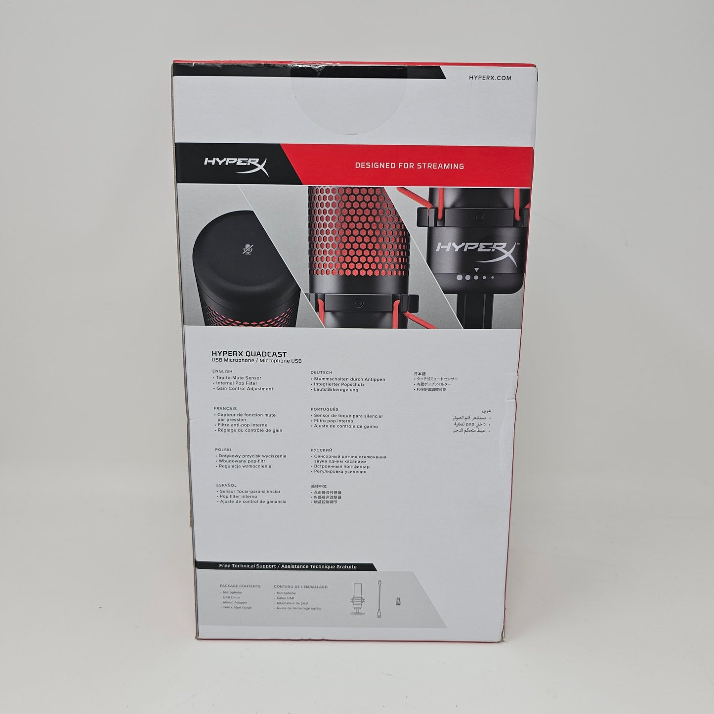 New HyperX Quadcast USB Microphone HX-MICQC-BK