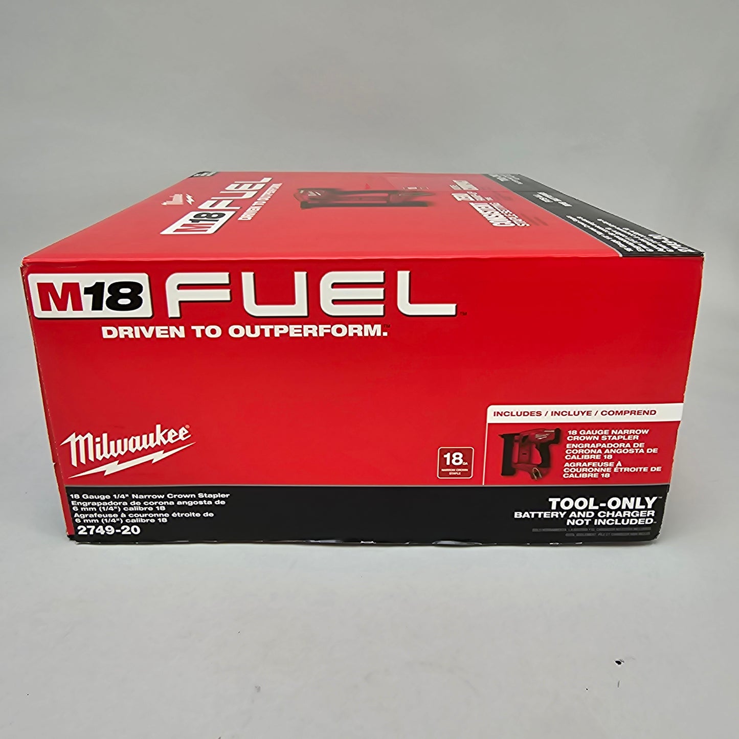 New Milwaukee 2749-20 M18 18V 18 Gauge 1/4" Narrow Crown Stapler