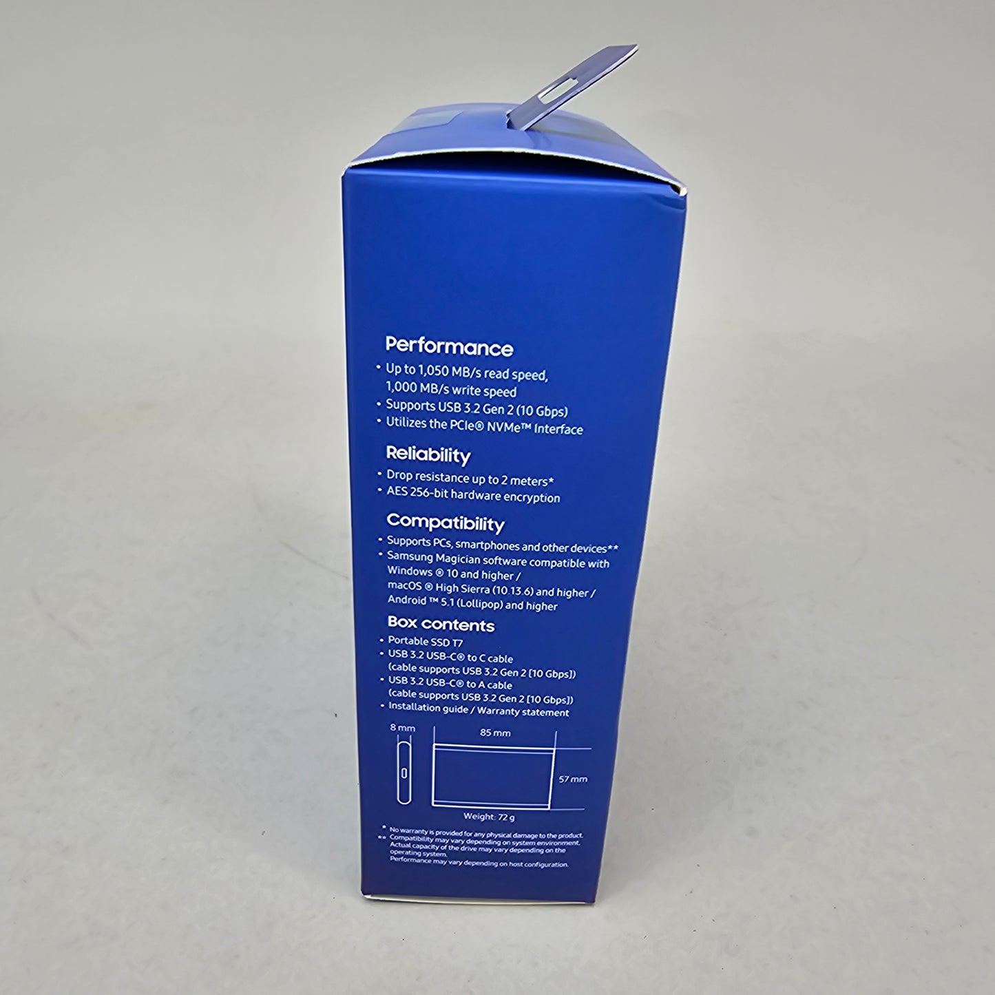 New Samsung Portable T7 2TB USB 3.2 SSD MU-PC2T0H