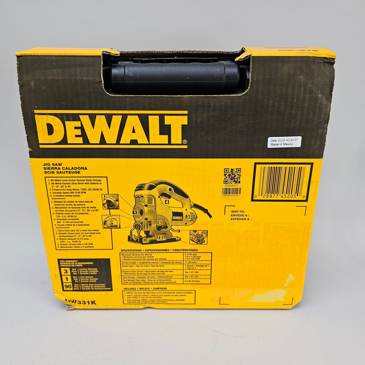 New DeWalt DW331K Jig Saw