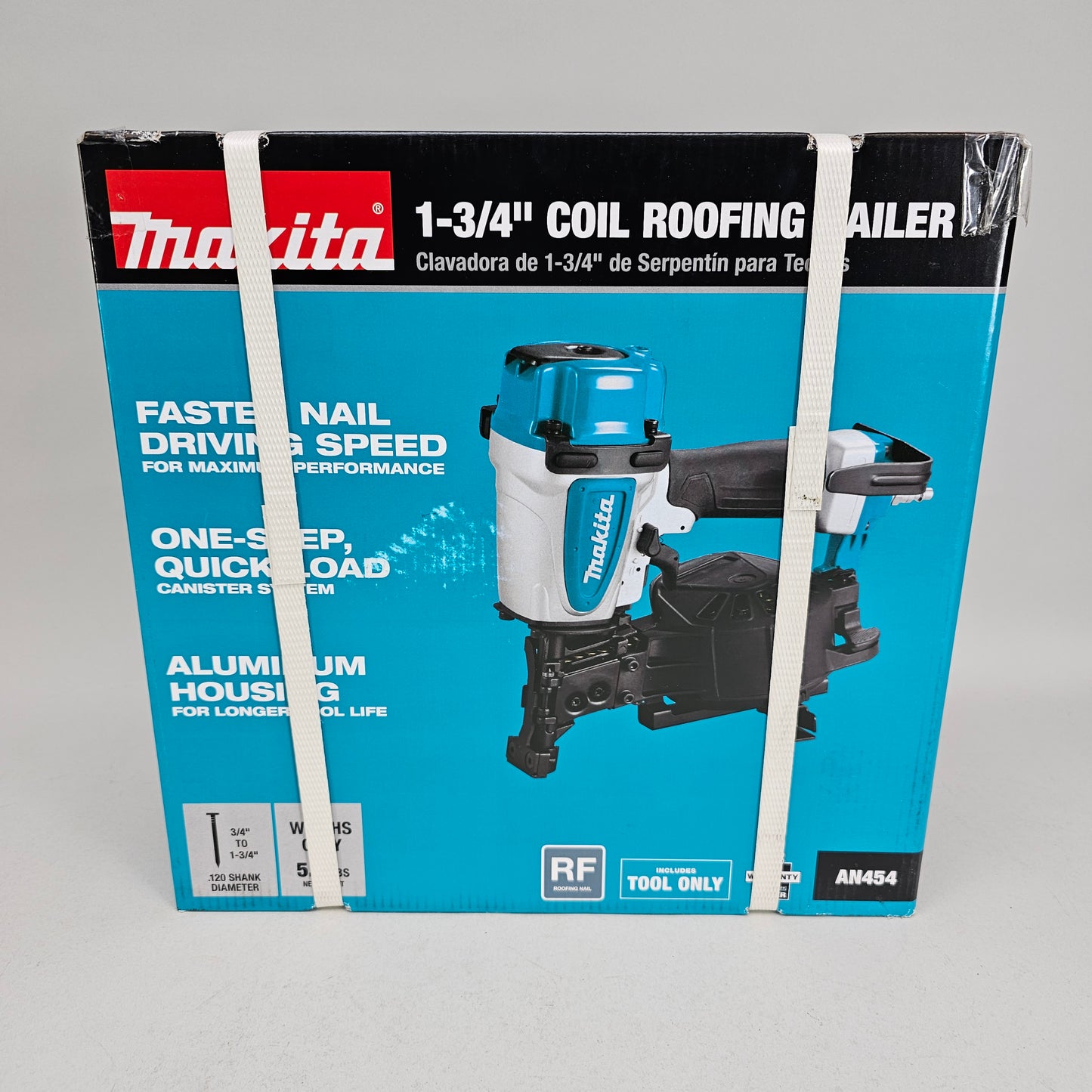 New Makita AN454 1-3/4" Coil Roofing Nailer