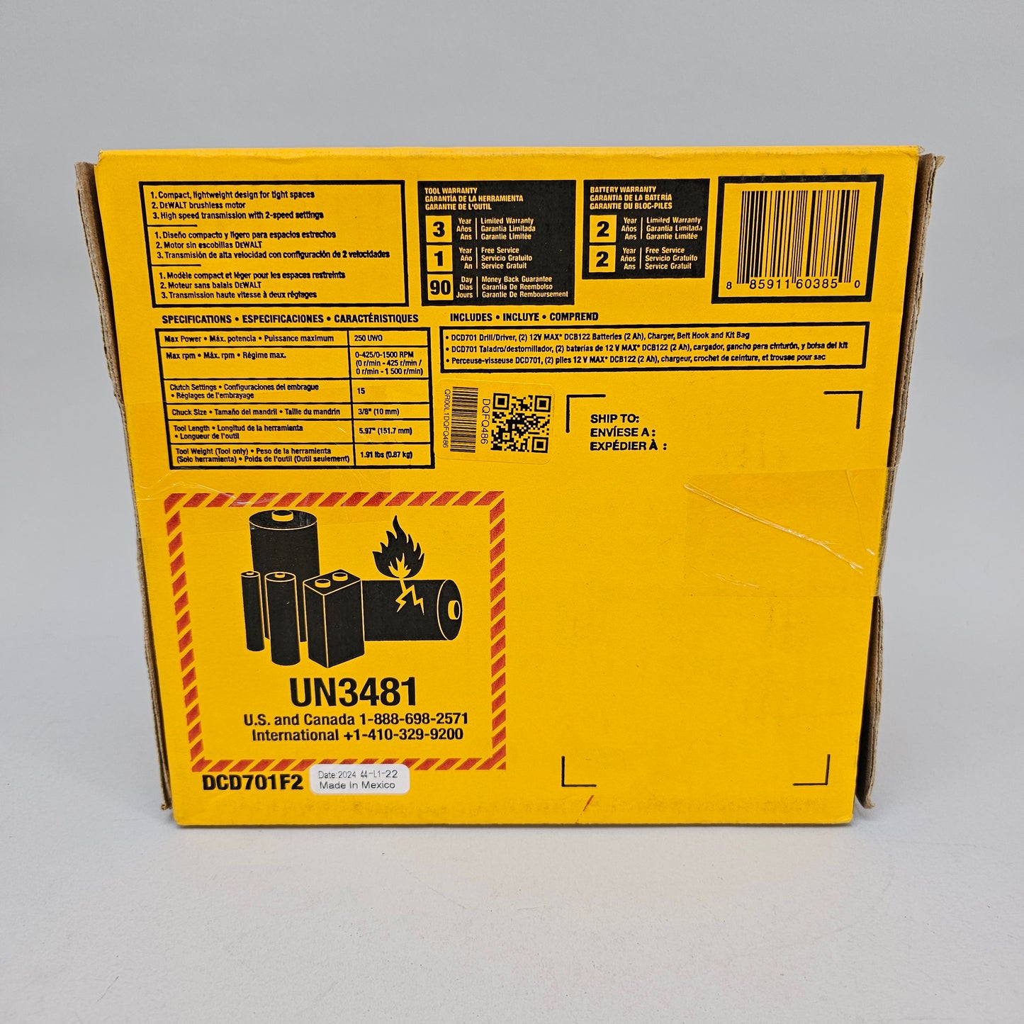 New DeWalt DCD701F2 12V Max 3/8" Drill / Driver Kit