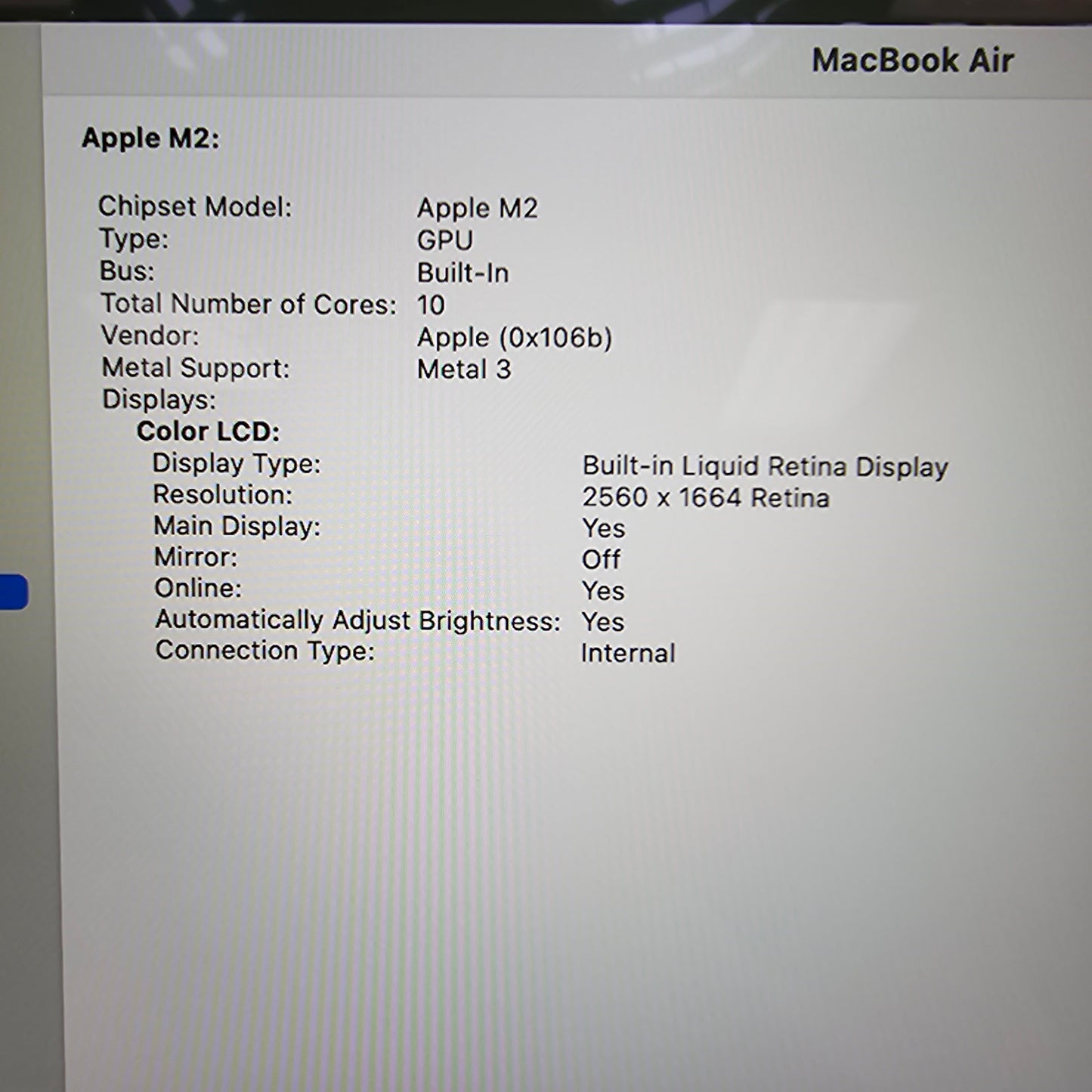 2022 Apple MacBook Air 13.6" M2 10C GPU 3.5GHz 24GB RAM 1TB SSD A2681