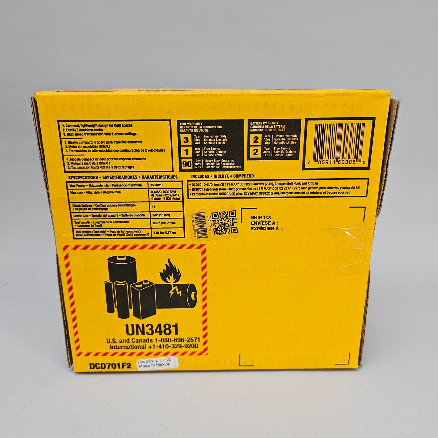 New DeWalt DCD701F2 12V Max 3/8" Drill / Driver Kit
