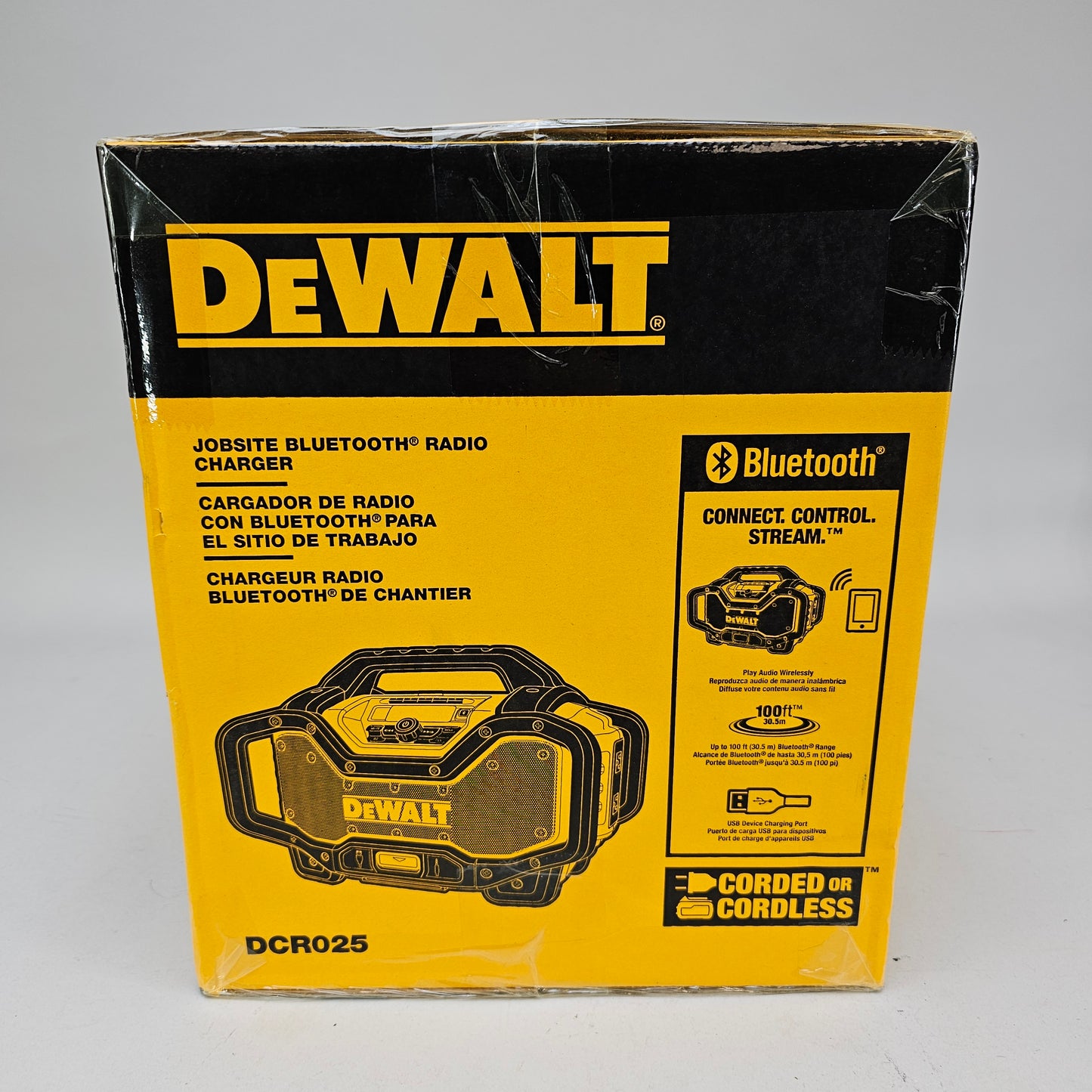 New DeWalt DCR025 20V MAX Jobsite Bluetooth Radio Charger
