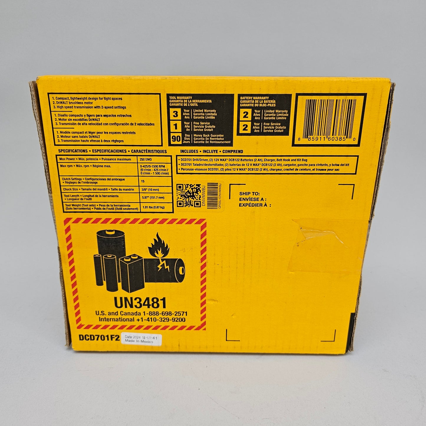 New DeWalt DCD701F2 12V Max 3/8" Drill / Driver Kit