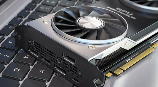 Refurbished NVIDIA and AMD GPUs are displayed for resale in Reston.