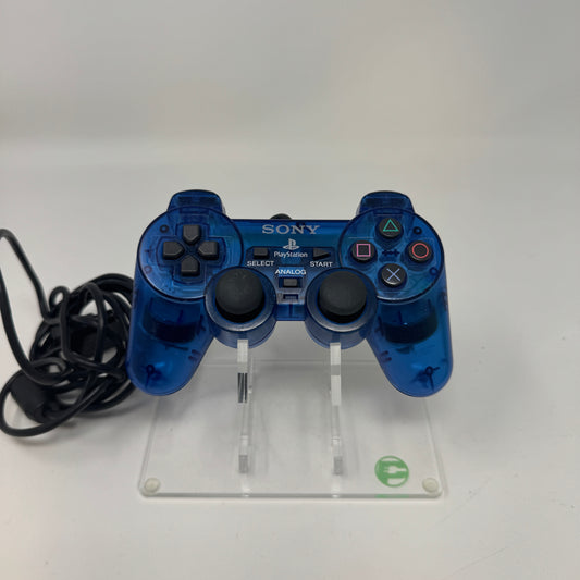 Sony PlayStation 2 PS2 DualShock 2 Wired Controller Clear Blue  SCPH-10010