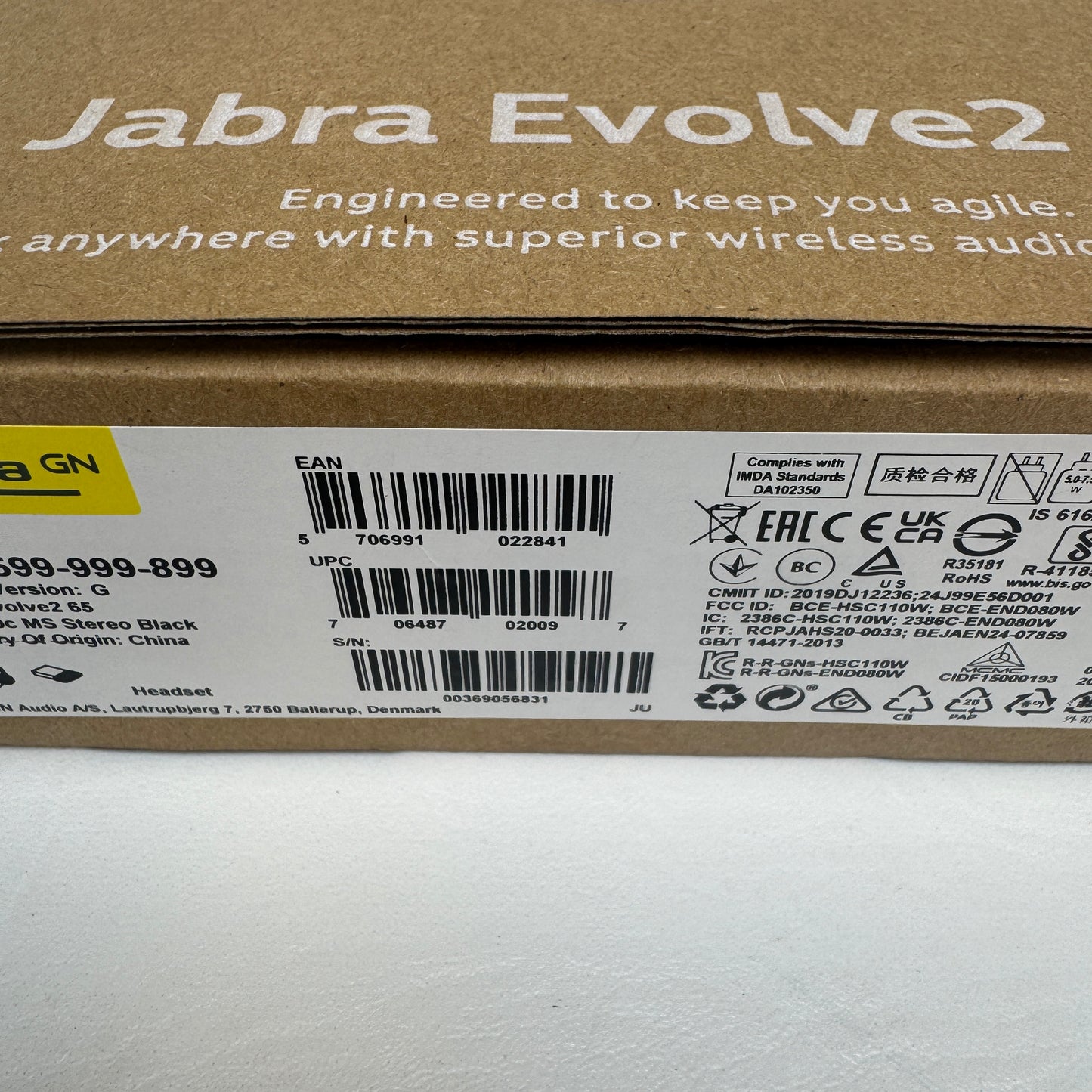 New Jabra Evolve2 65 Computer Headset Black HSC11OW