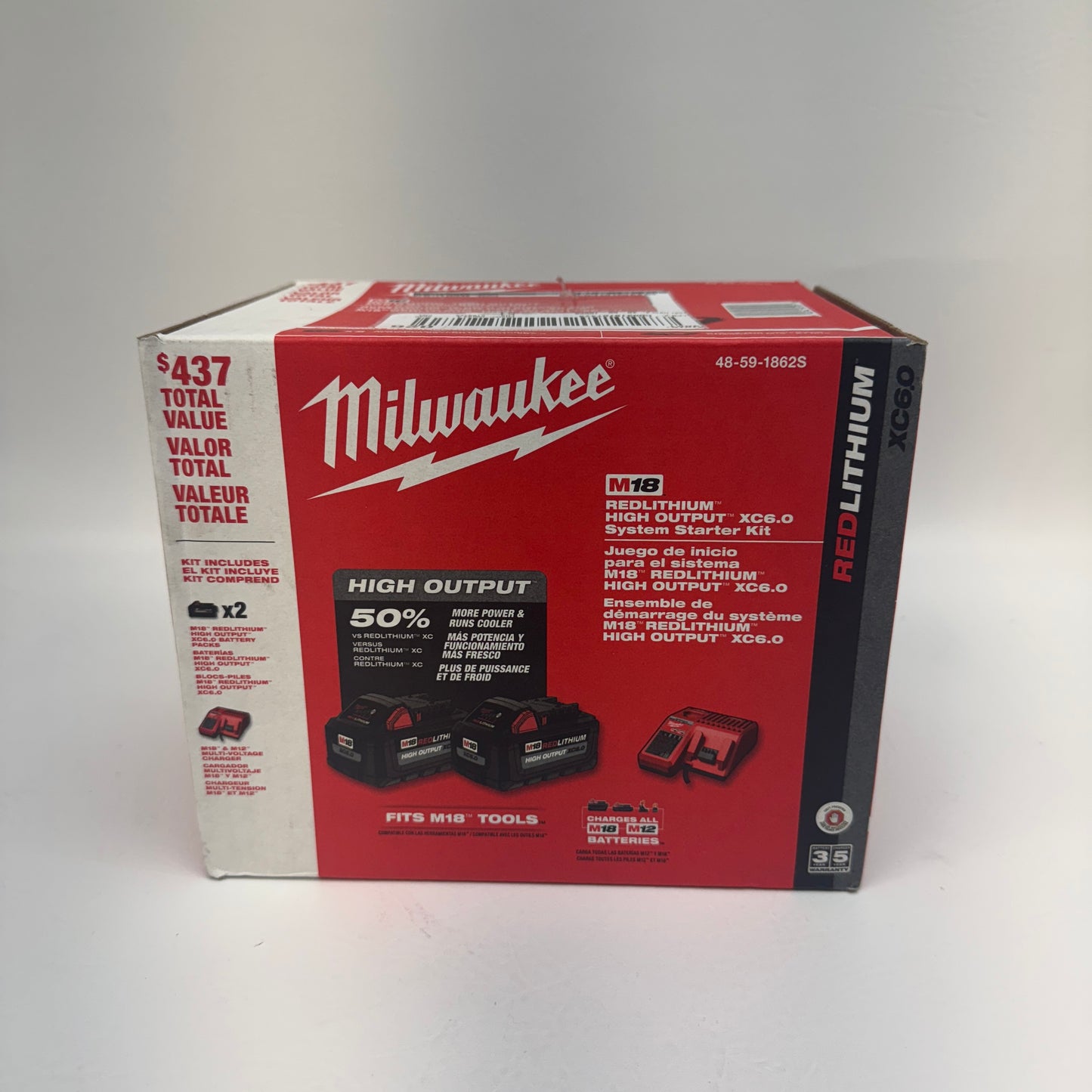 New Milwaukee 48-59-1862S M18 18V Red Lithium XC 5.0 M18