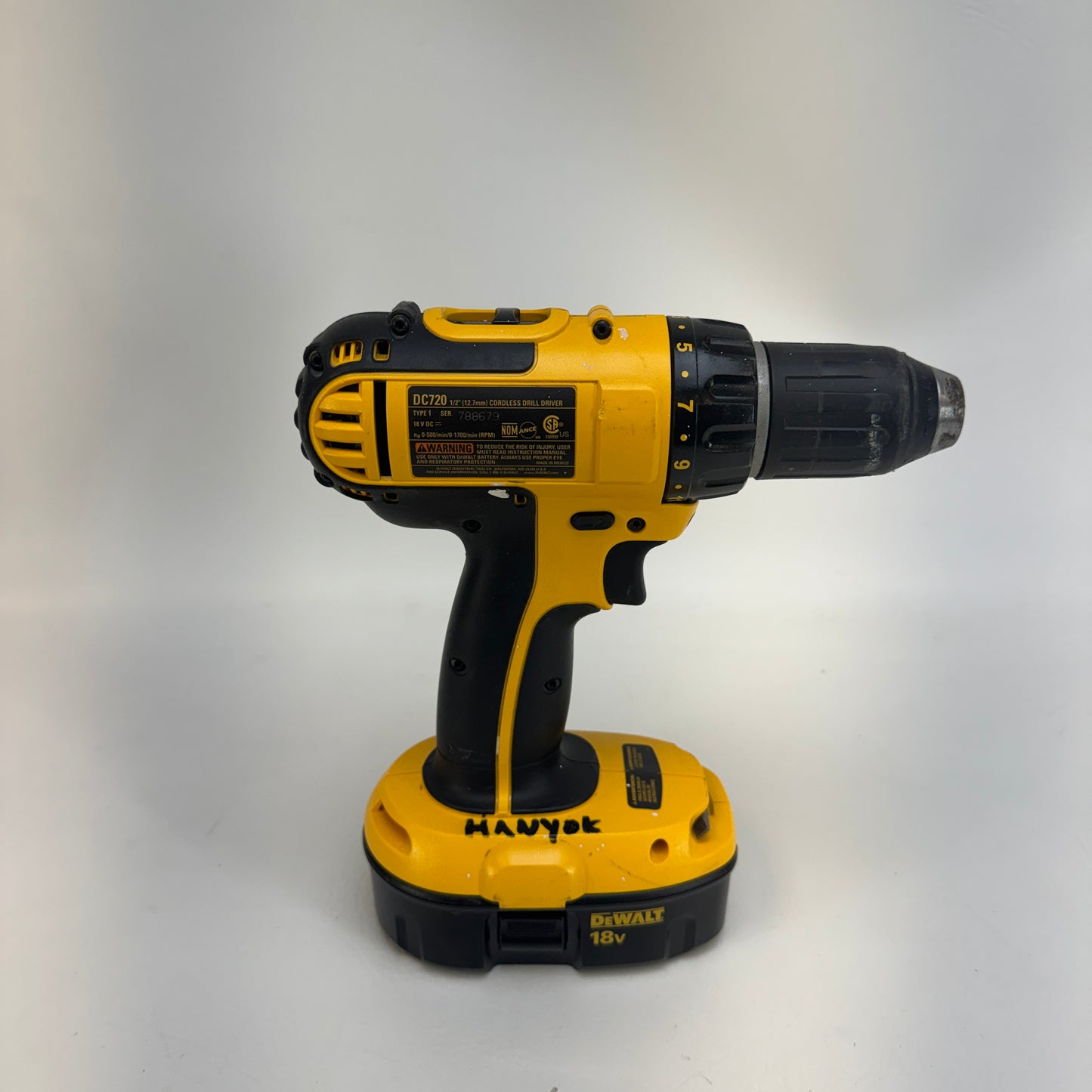 DeWalt DC720 18V 1/2" (13mm) Cordless Drill Driver