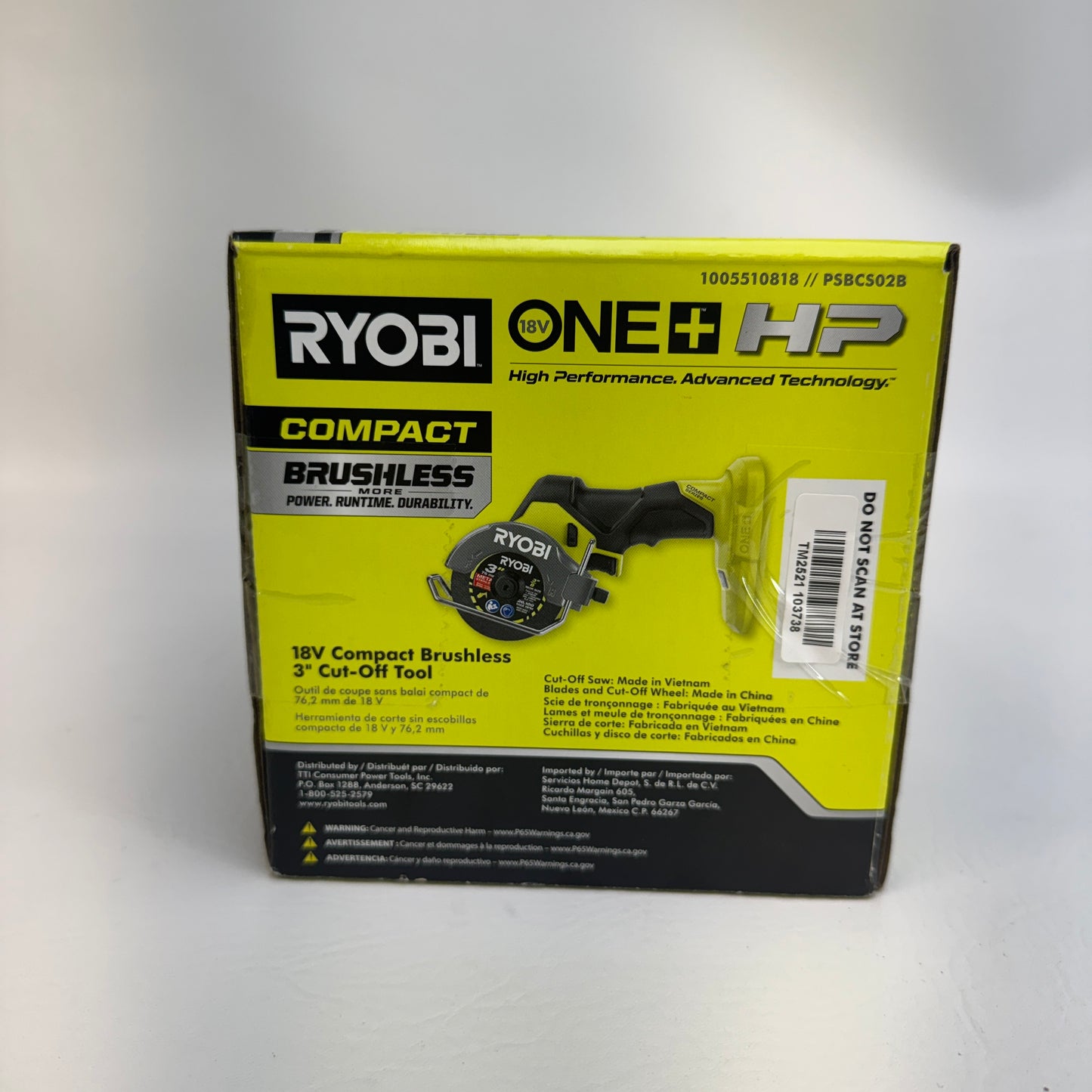 New Ryobi PSBCS02B 18V Cordless Brushless 3" Cut-Off Tool