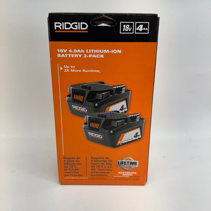 New Ridgid AC87004PA 18V Lithium-ion Battery 2-Pack