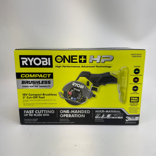 New Ryobi PSBCS02B 18V Cordless Brushless 3" Cut-Off Tool