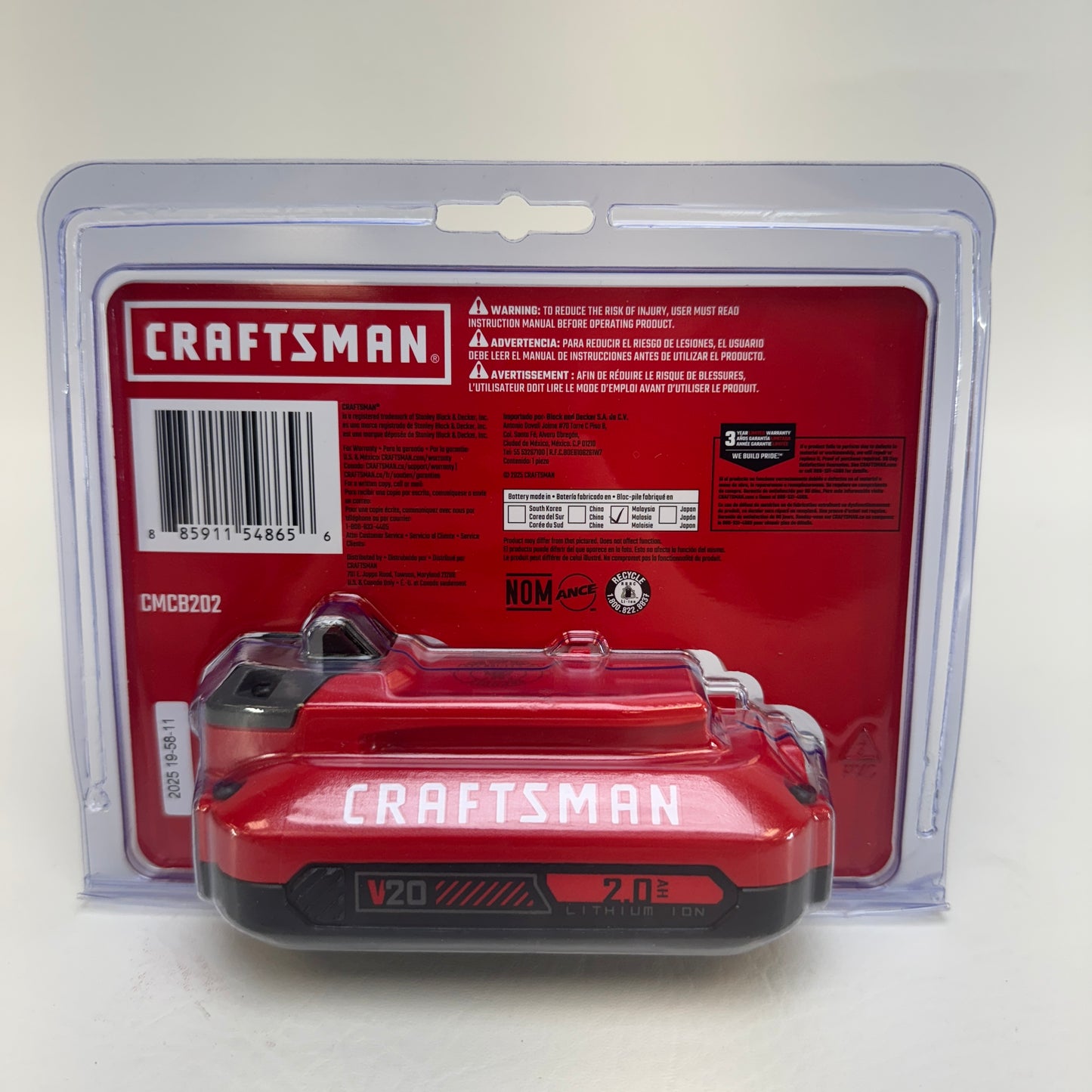 New Craftsman CMCB202 Battery