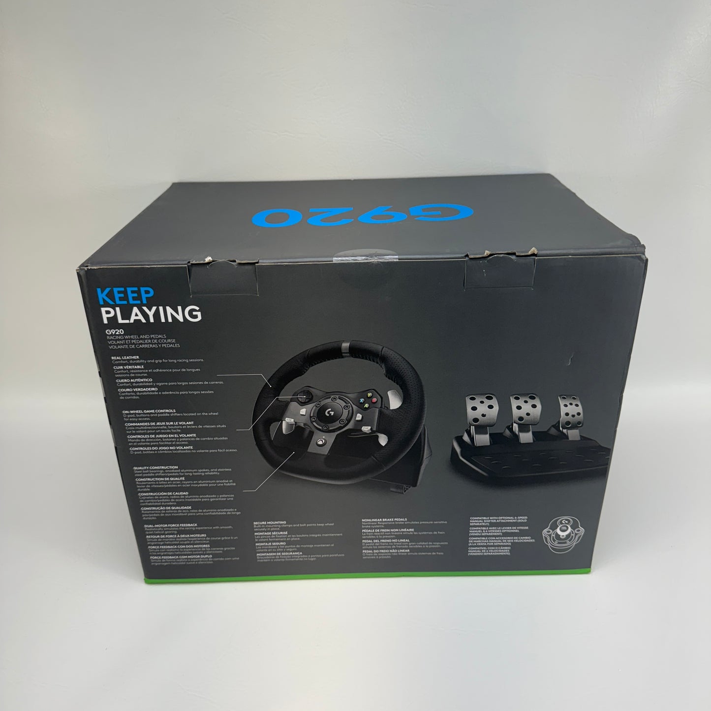 New Logitech G920 Gaming Steering Wheel W-U0004 Xbox One/Windows 10 or 11