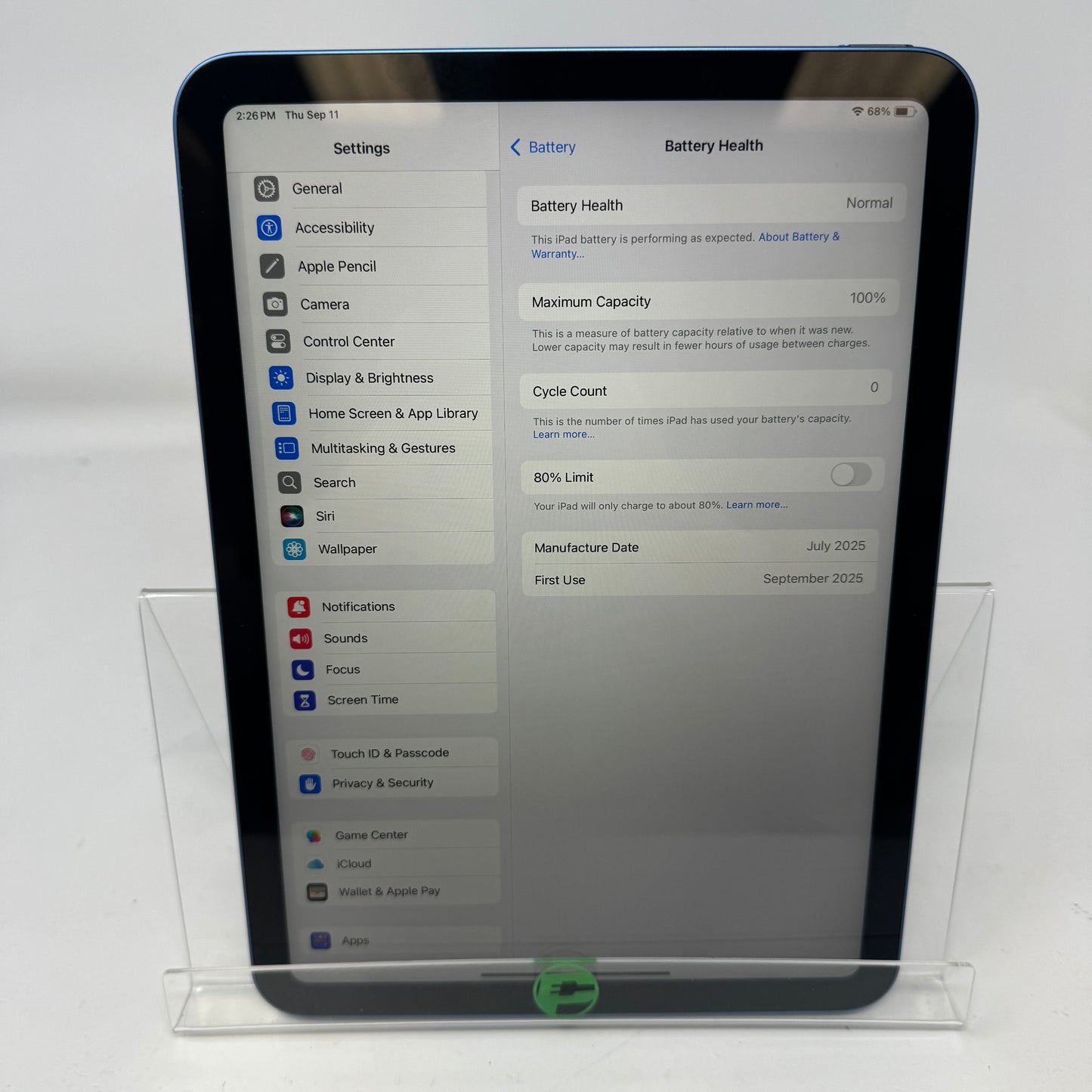 WiFi Only Apple iPad 11" (A16) 128GB Blue MD4A4LL/A