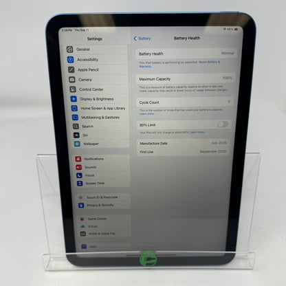 WiFi Only Apple iPad 11" (A16) 128GB Blue MD4A4LL/A