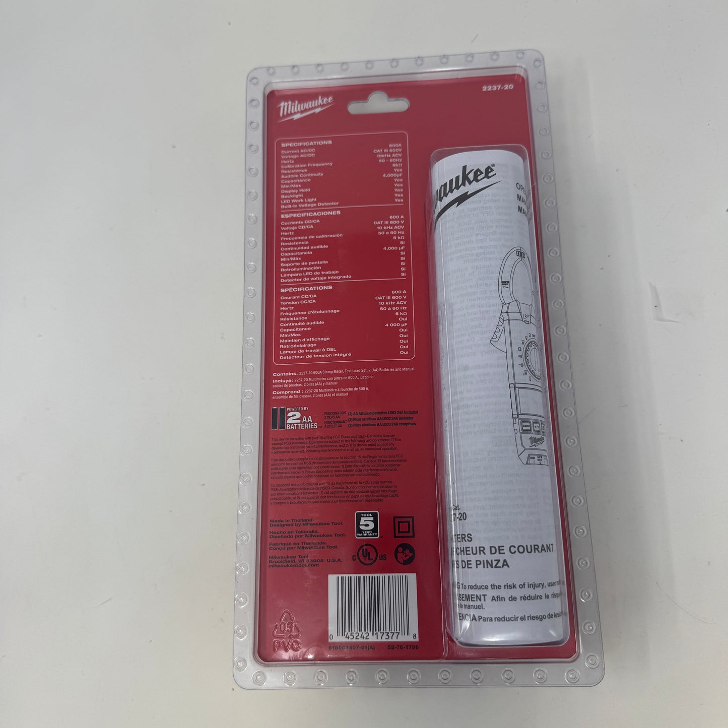 New Milwaukee 2237-20 AA 600A Clamp Meter