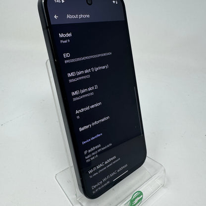 Unlocked Google Pixel 9 128GB Charcoal G2YBB