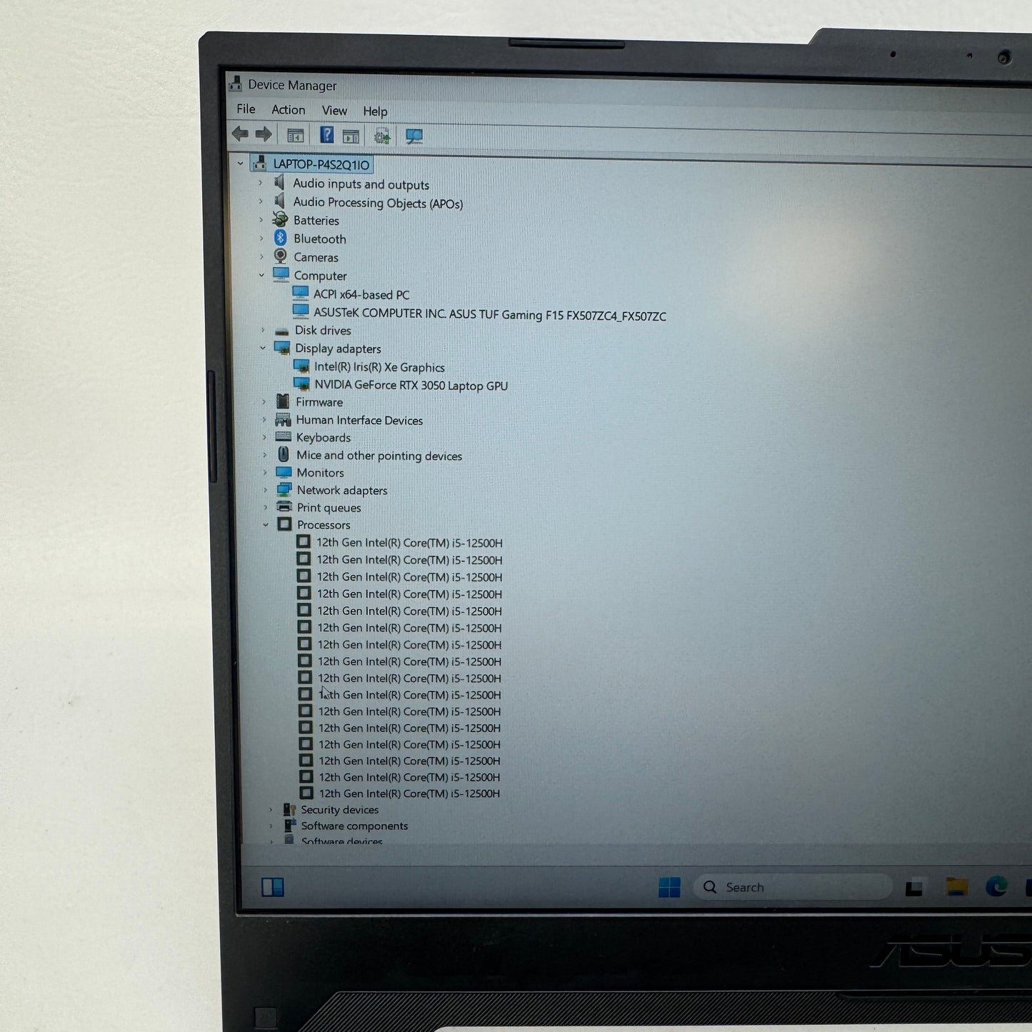 Asus TUF F15 FX507Z 15.5" i5-12500H 2.5GHz 16GB RAM 512GB SSD GeForce RTX 3050
