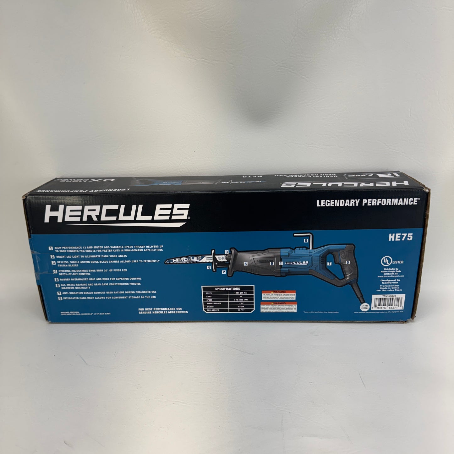 New HERCULES HE75 Variable-Speed Reciprocating Saw