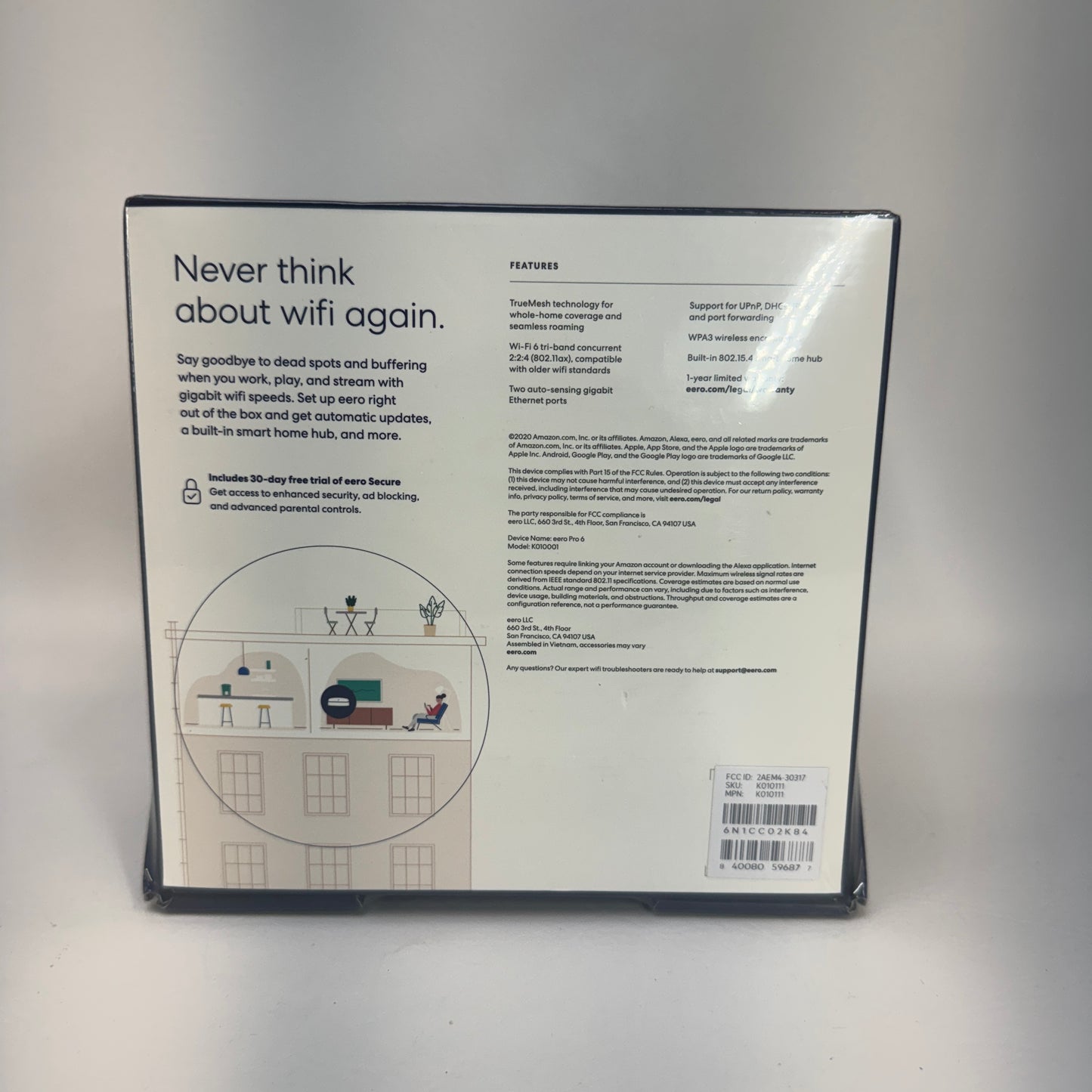 New eero Pro 6 Tri Band WiFi 6 KO101111 Mesh WiFi Router