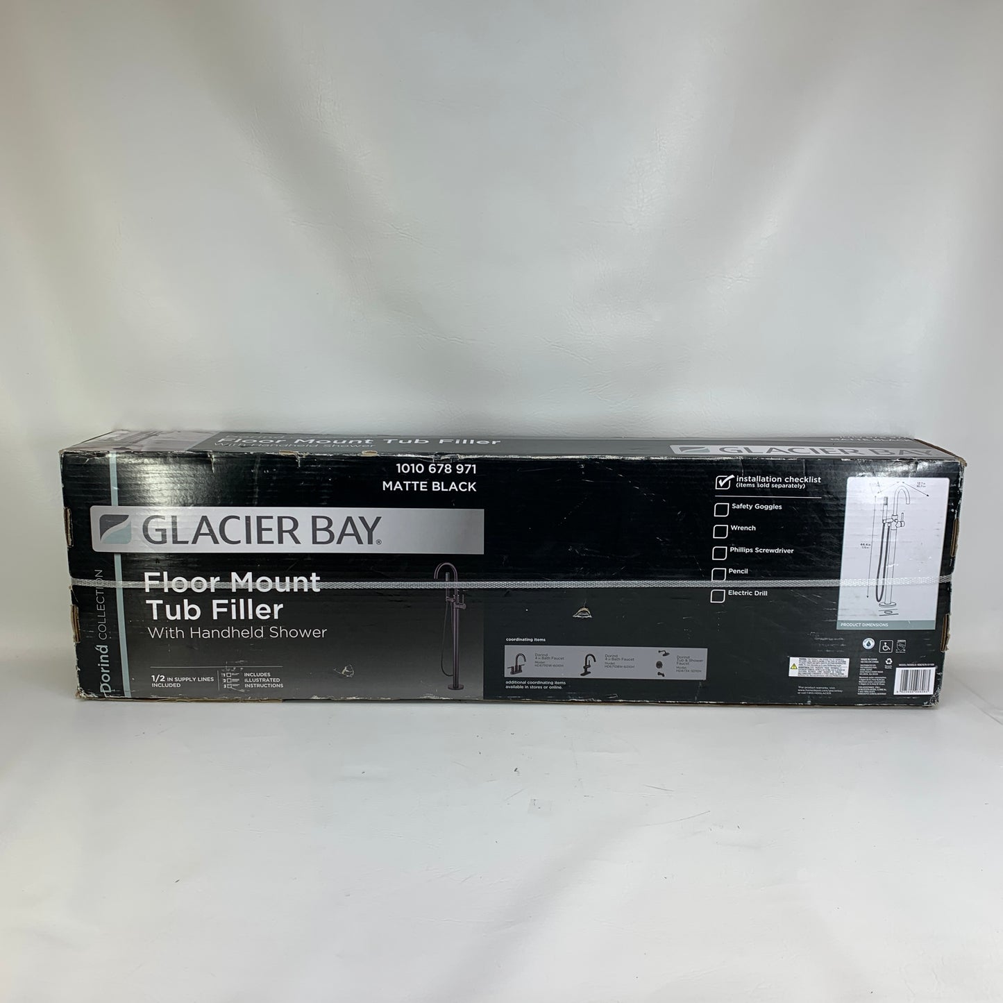 New Glacier Bay Floor Mount Tub Filler Bathtub Faucet 1010 678 971