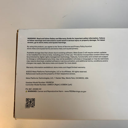 Meta Quest 2 128GB Standalone All-in-One VR Headset KW49CM