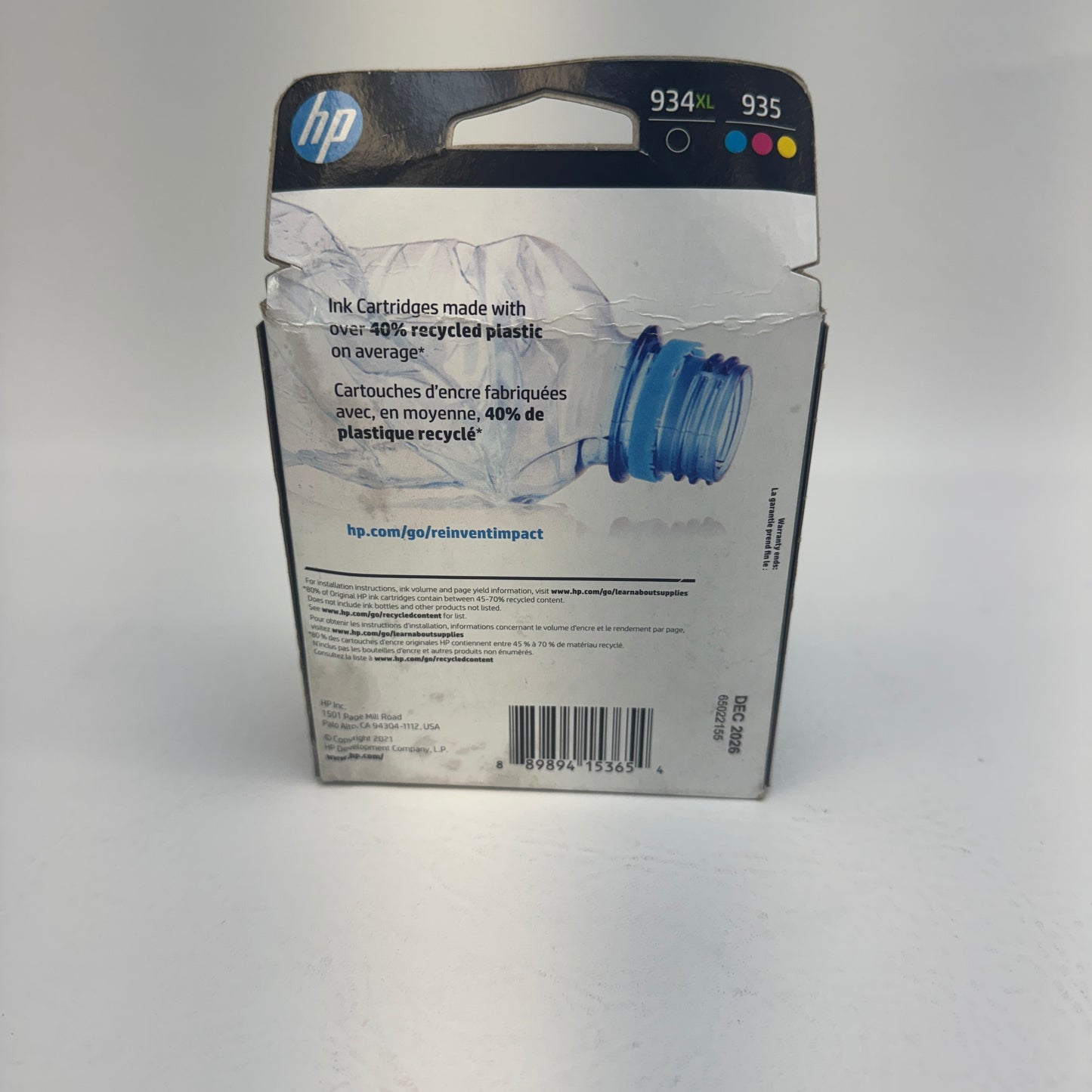 New HP 934XL Black, Yellow, Cyan and Magenta Ink Cartridge