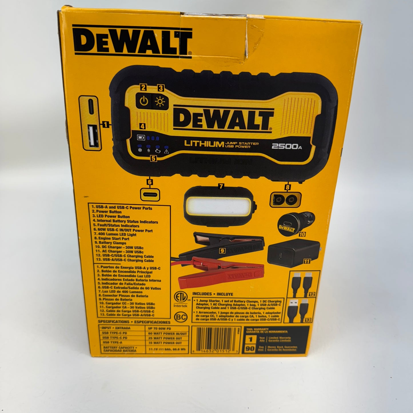 New DeWalt DXAELJ25 Lithium Jump Starter with USB Power Bank