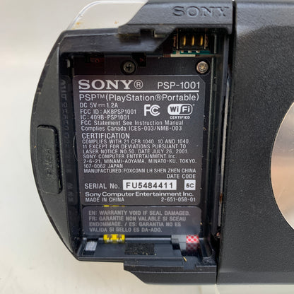 Sony Playstation Portable PSP PSP-1001 Handheld Game System Black