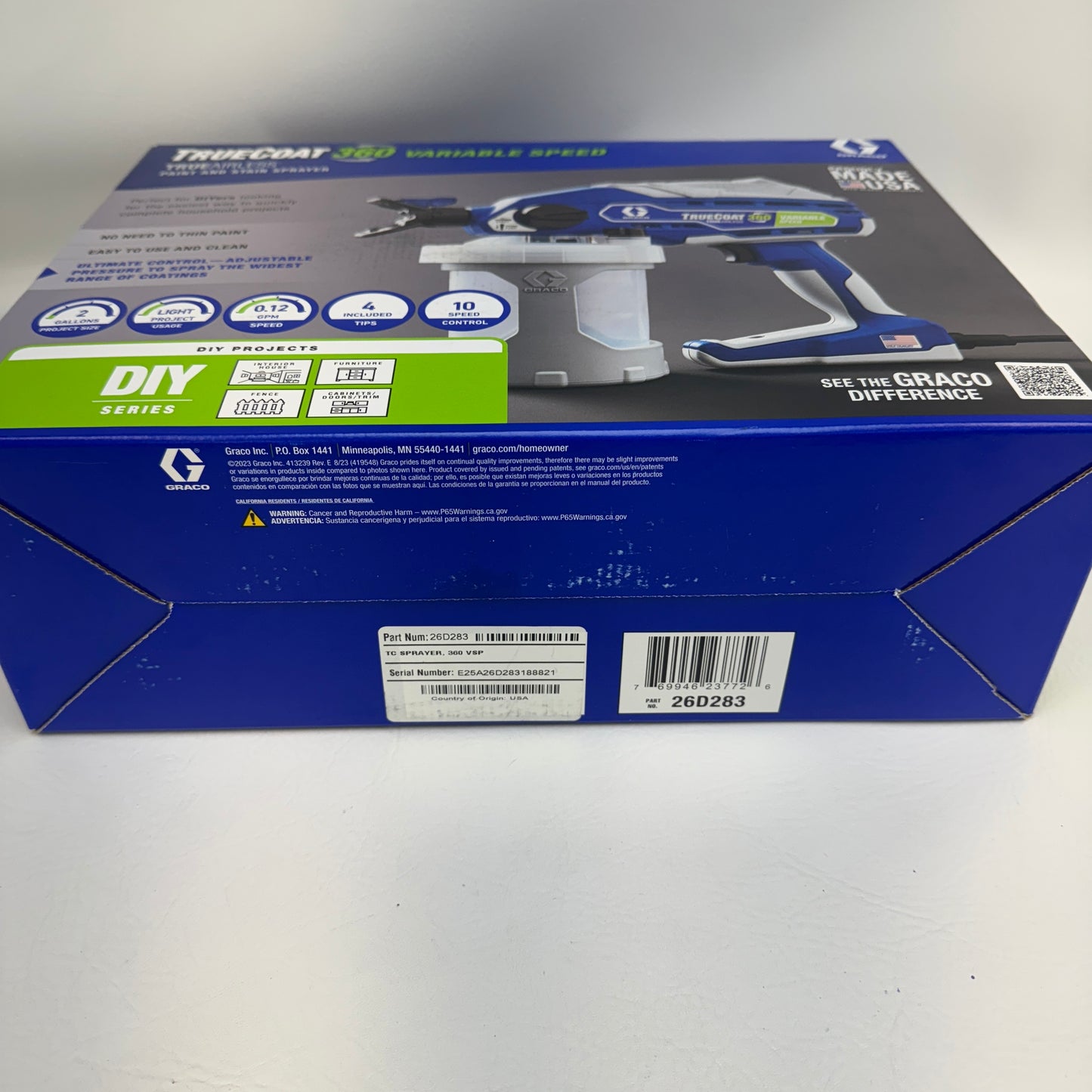 New Graco TRUECOAT 360 VARIABLE SPEED Paint and Stain Sprayer