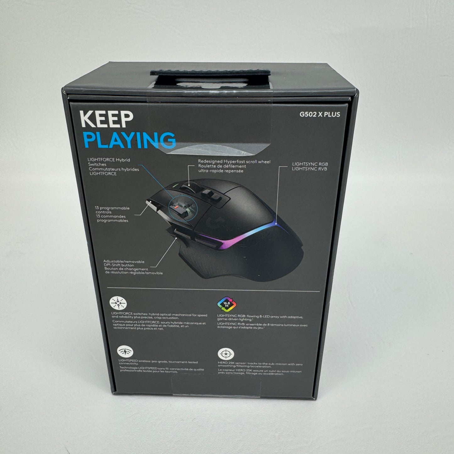 New Logitech G502X Plus Black MR0089 For PC and Mac